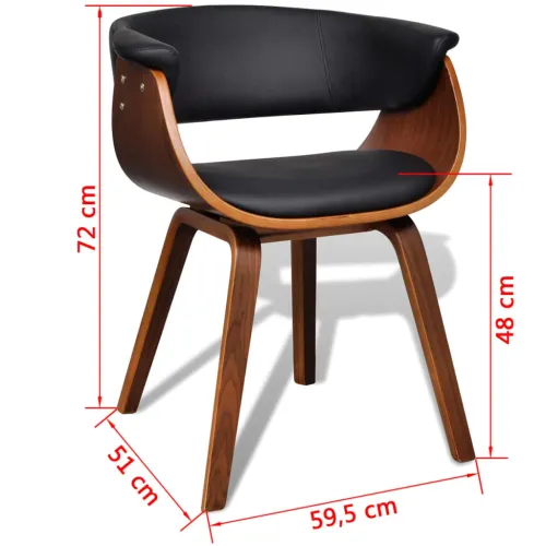 Blagovaonska stolica od zaobljenog drva i umjetne kože - black and dark brown 1 Black and dark brown 1 Cijena