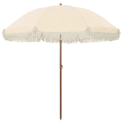 Suncobran za plažu 205 x 205 x 210 cm Poliester i čelik Kružni - Žuta i bijela Cijena