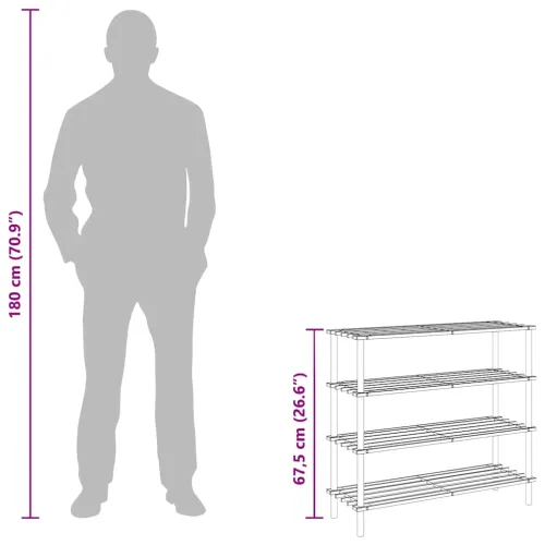 Stalci za cipele s 4 razine 2 kom od masivne jelovine - 2 67.5 cm 1 1 Cijena