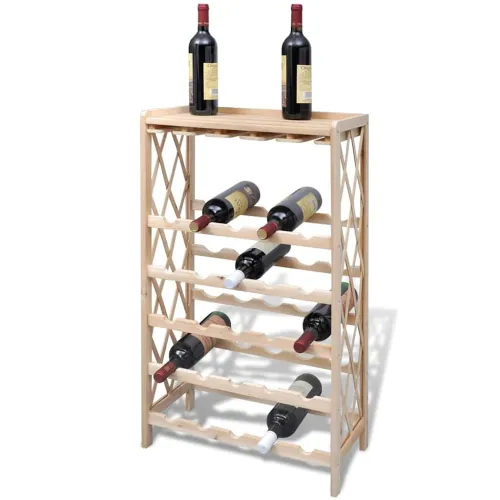 Stalak za vino za 25 boca od masivne jelovine Cijena