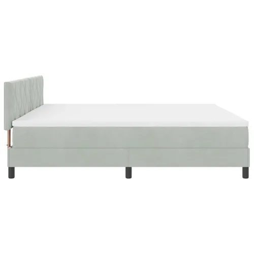 LED Box Spring Krevet Svijetlo siva 200 x 200 cm Baršun - Svjetlosiva 200 x 200 cm Dizajn s rombovima Cijena