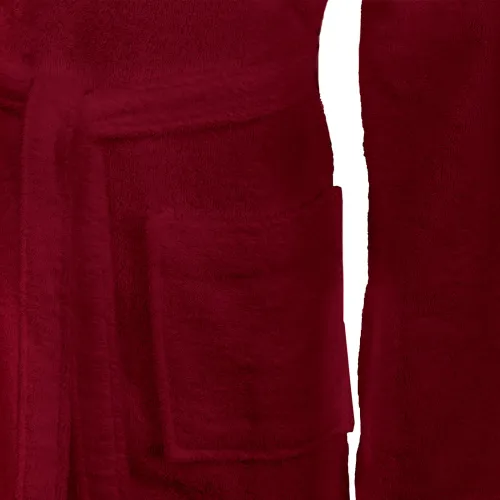Kućni ogrtač KINN Crvena XXL Pamuk - Bordo XXL s kapuljačom Cijena