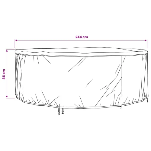 Pokrov za namještaj 244 x 244 x 85 cm 210D Oxford tkanina Crna - 210D Oxford tkanina 244 x 244 x 85 cm Cijena