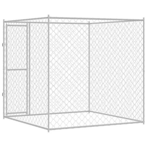 Kavez za pse Srebrno 200 x 200 x 200 cm Cinkani čelik - 2 x 2 x 2 m 1 vrata Cijena