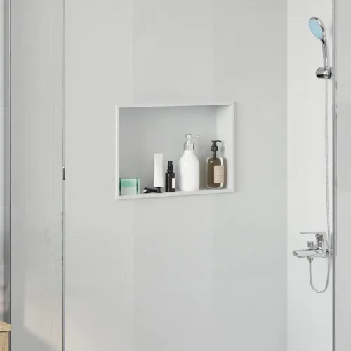 Ničica za tuš Bijela 45 x 30 x 9,5 cm Nehrđajući čelik - mat bijela 45 x 30 x 9,5 cm Cijena