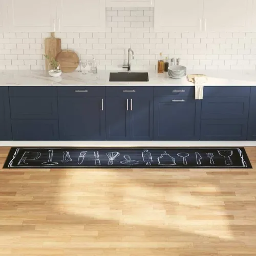 Kuhinjski Tepih Crna 300 x 60 cm Baršun - Chefov prostor 60 x 300 cm Cijena