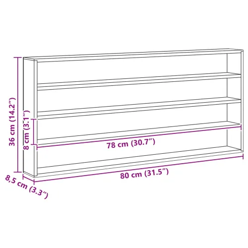 Ormar za izlaganje na zidu Zidna montaža Bež 80 x 8,5 x 36 cm - 80 x 8,5 x 36 cm Cijena