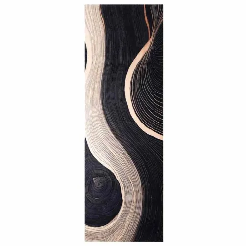 Kuhinjski Tepih Crna 180 x 60 cm Baršun - Valoviti uzorak 60 x 180 cm Cijena