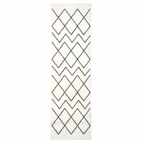 Kuhinjski Tepih Bijelo 150 x 45 cm Baršun - Geometrijski 45 x 150 cm Cijena