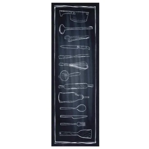 Kuhinjski Tepih Crna 180 x 60 cm Baršun - Chefov prostor 60 x 180 cm Cijena