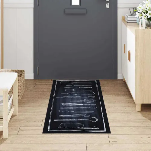 Kuhinjski Tepih Crna 180 x 60 cm Baršun - Chefov prostor 60 x 180 cm Cijena