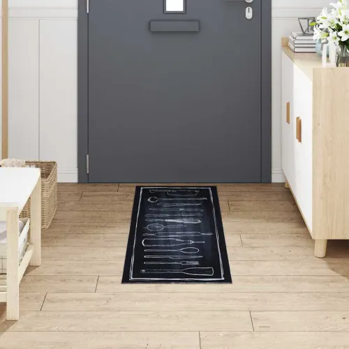 Kuhinjski Tepih Crna 150 x 45 cm Baršun - Chefov prostor 45 x 150 cm Cijena