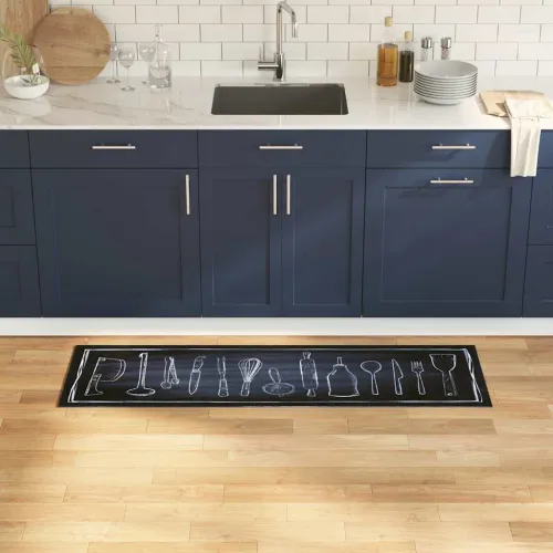 Kuhinjski Tepih Crna 150 x 45 cm Baršun - Chefov prostor 45 x 150 cm Cijena