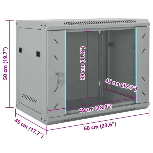 Mrežni ormar s pohranom Siva 60 x 45 x 50 cm Čelik - Siva 600 x 450 x 500 mm Cijena