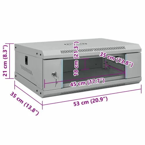 Mrežni ormar s pohranom Siva 53 x 35 x 21 cm Čelik - Siva 530 x 350 x 210 mm Cijena