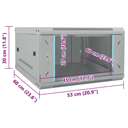 Mrežni ormar s pohranom Siva 53 x 60 x 30 cm Čelik - Siva 530 x 600 x 300 mm Cijena
