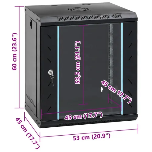 Mrežni ormar s pohranom Crna 53 x 45 x 60 cm Čelik - Crna 530 x 450 x 600 mm Cijena