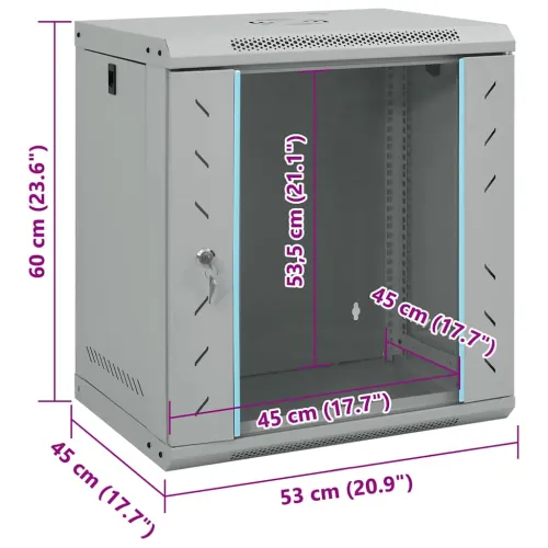 Mrežni ormar s pohranom Siva 53 x 45 x 60 cm Čelik - Siva 530 x 450 x 600 mm Cijena