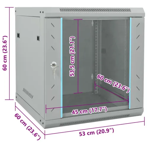 Mrežni ormar s pohranom Siva 53 x 60 x 60 cm Čelik - Siva 530 x 600 x 600 mm Cijena