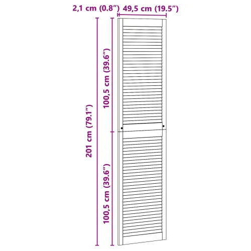 Ormarna vrata s vratima 2 kom. Prirodna 201 x 49,5 cm - Prirodna 201 x 49,5 cm 2 Cijena