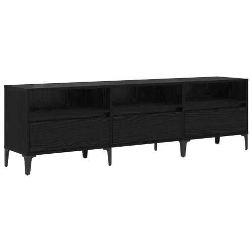TV ormar Crni hrast 150 x 30 x 45 cm Obrađeno drvo i čelik - Crni hrast 150 cm Cijena