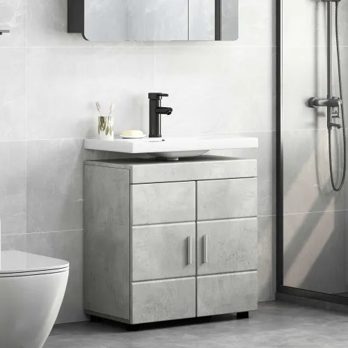 Set ormarića za kupaonicu TULUM Betonski sivi 60 x 34 x 63 cm - Betonsko siva Ormarić za umivaonik Cijena