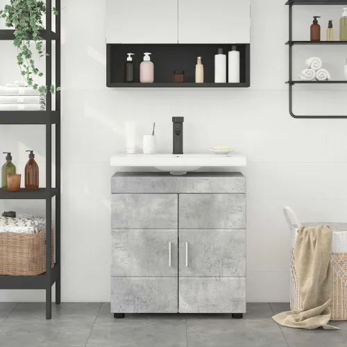 Set ormarića za kupaonicu TULUM Betonski sivi 60 x 34 x 63 cm - Betonsko siva Ormarić za umivaonik Cijena
