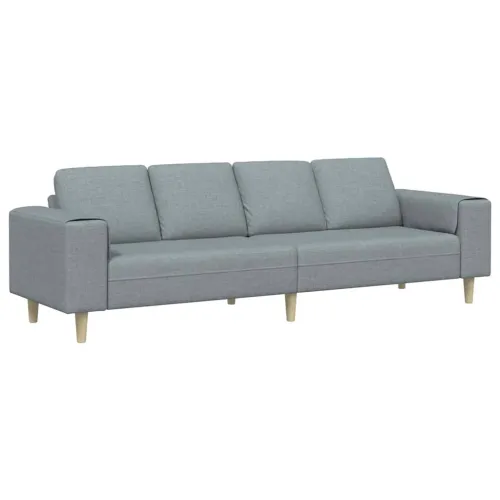 Kauč za dnevni boravak Svijetlo siva 250 x 77 x 76 cm Poliester - Svjetlosiva bez otomana Cijena