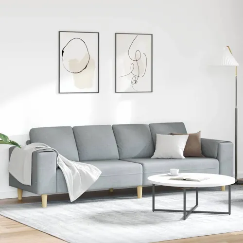 Kauč za dnevni boravak Svijetlo siva 250 x 77 x 76 cm Poliester - Svjetlosiva bez otomana Cijena