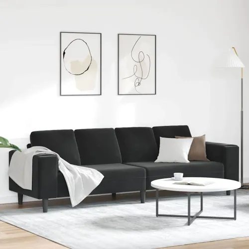 Kauč za dnevni boravak Crna 250 x 77 x 76 cm - Crna bez otomana Cijena