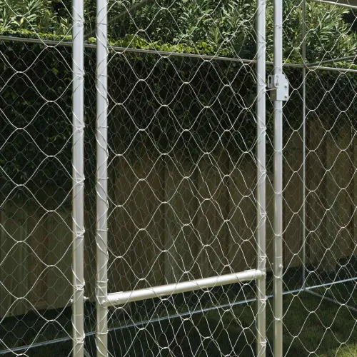 Kavez za psa s krovom Srebrna 800 x 200 x 256 cm Čelik i PE - 8 x 2 x 2,56 m 4 vrata Cijena