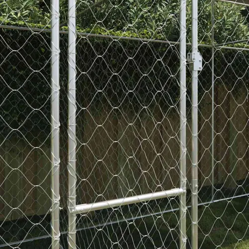 Kavez za psa s krovom Srebrna 600 x 200 x 256 cm Čelik i PE - 6 x 2 x 2,56 m 2 vrata Cijena