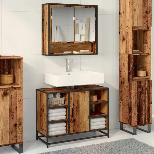 Kupaonski ormar Staro drvo 80 x 33 x 60 cm Konstruirano drvo - Staro drvo Cijena
