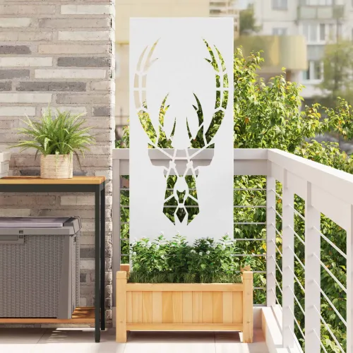 Privatnost u vrtu Bijelo 50 x 140 cm Hladno valjana čelična - Bijela Životinjski 50 x 140 cm Cijena