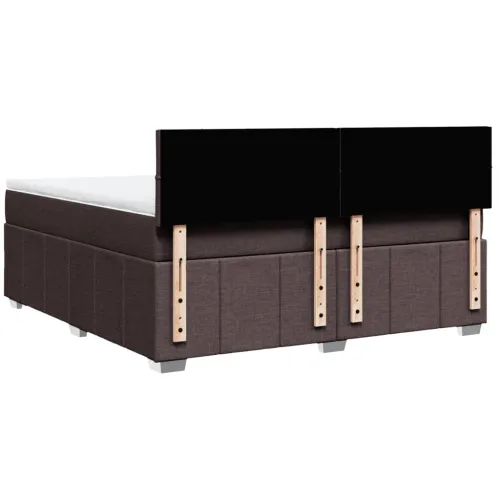 Boxspring - Krevet s oprugama i madracem tamnosmeđi 180x200 cm tkanina - Tamno smeđa 180 x 200 cm Blok s kvadratima Tamno smeđa Cijena