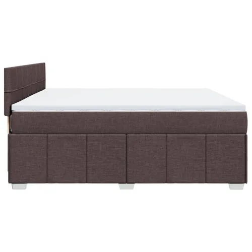 Boxspring - Krevet s oprugama i madracem tamnosmeđi 180x200 cm tkanina - Tamno smeđa 180 x 200 cm Blok s kvadratima Tamno smeđa Cijena