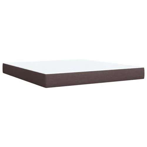 Boxspring - Krevet s oprugama i madracem tamnosmeđi 180x200 cm tkanina - Tamno smeđa 180 x 200 cm Blok s kvadratima Tamno smeđa Cijena