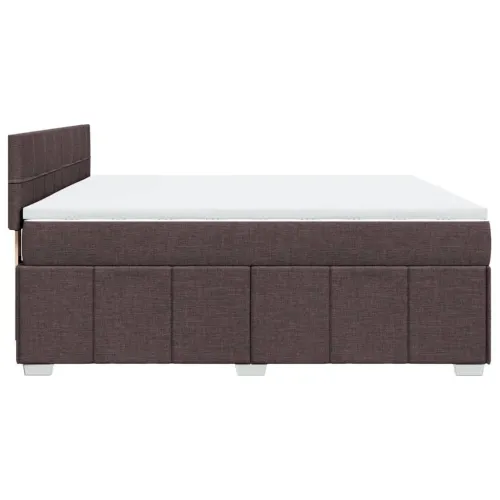 Boxspring - Krevet s oprugama i madracem tamnosmeđi 180x200 cm tkanina - Tamno smeđa 180 x 200 cm Blok s kvadratima Tamno smeđa Cijena