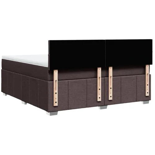 Boxspring - Krevet s oprugama i madracem tamnosmeđi 180x200 cm tkanina - Tamno smeđa 180 x 200 cm Blok s kvadratima Tamno smeđa Cijena
