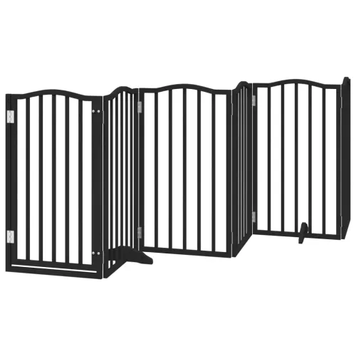 Vrata za pse s vratašcima 6 panela sklopiva 300 cm drvo topole - Crna 50 x 90 x 2 cm 6 Crna Cijena