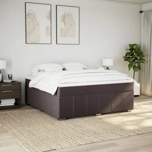 Boxspring - Krevet s oprugama i madracem tamnosmeđi 180x200 cm tkanina - Tamno smeđa 180 x 200 cm Cijena