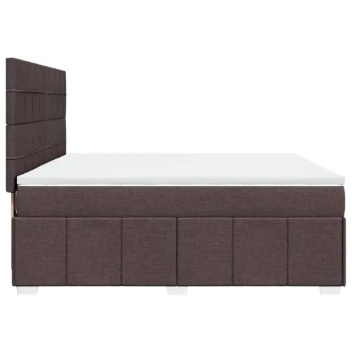 Boxspring - Krevet s oprugama i madracem tamnosmeđi 180x200 cm tkanina - Tamno smeđa 180 x 200 cm Blok s kvadratima Tamno smeđa Cijena