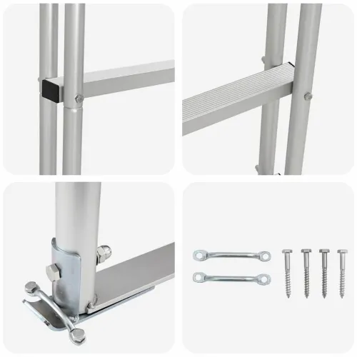 Ljestve za dok s 3 koraka Srebrno 45 x 11,5 x 134 cm Aluminij - 45 x 11,5 x 134 cm Cijena