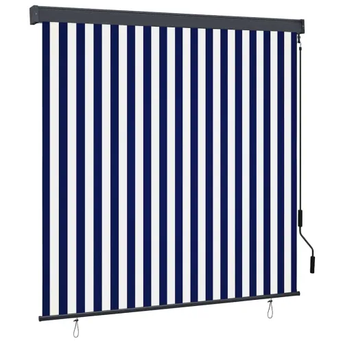 Rolo zavjesa Plava i bijela 180 x 250 cm Tkanina i aluminij - Plava i bijela 180 x 250 cm Cijena