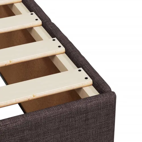 Boxspring - Krevet s oprugama i madracem tamnosmeđi 180x200 cm tkanina - Tamno smeđa 180 x 200 cm Blok s kvadratima Tamno smeđa Cijena