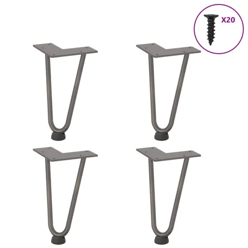 Noge s ukosnicama za stolić za kavu 4 kom. Prirodni čelik 20 cm Puni čelik - Prirodna 20 cm 1 2 rods Cijena