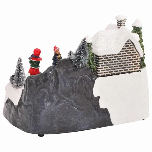 Mali božićni gradić 16 x 11,5 x 13 cm Plastika Šareni Cijena