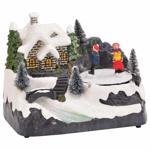 Mali božićni gradić 16 x 11,5 x 13 cm Plastika Šareni Cijena