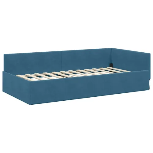 Kutni okvir kreveta Plava 80 x 200 cm Baršun - Plava 80 x 200 cm Cijena