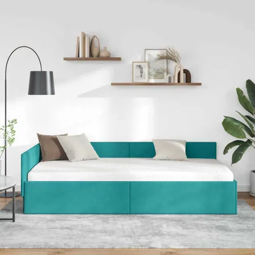 Kutni okvir kreveta Tirkizna 80 x 200 cm Baršun - Tirkizna 80 x 200 cm Cijena